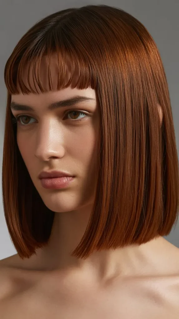  Precision Long Bob with Micro Curtain Bangs