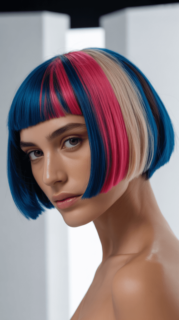 French Bob with Bold Color Blocking