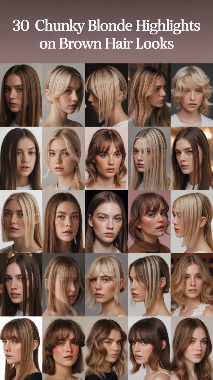 30 Chunky Blonde Highlights on Brown Hair Looks