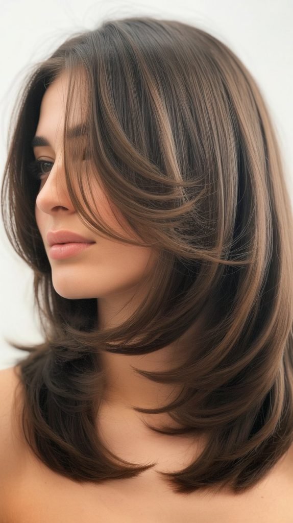 28. Soft Layered Long Bob with Razored Ends