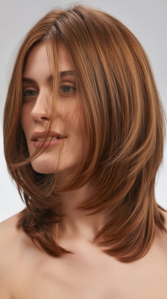 2. Textured Soft Layered Bob with Wispy Ends