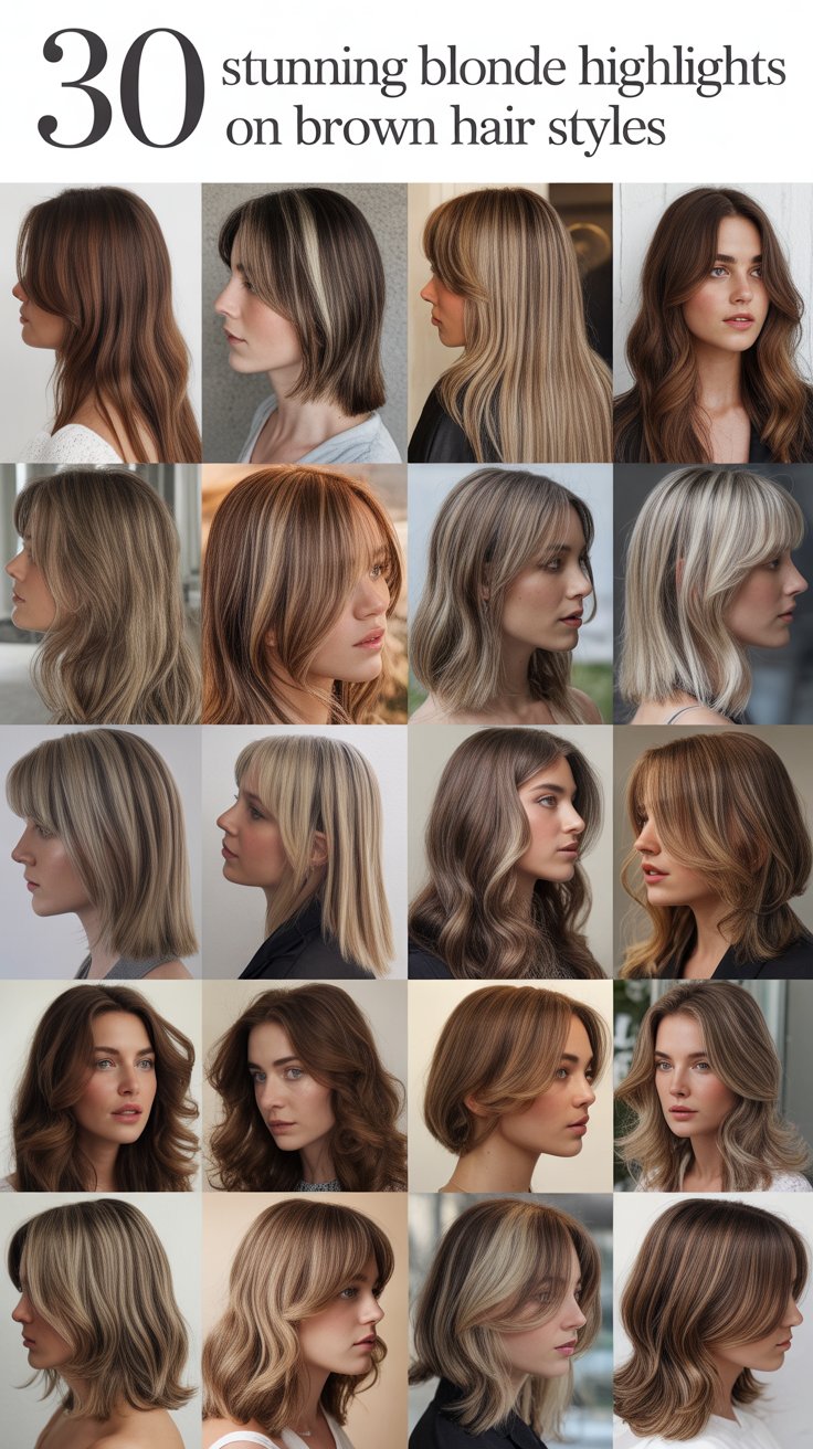 30 Stunning Blonde Highlights on Brown Hair Styles