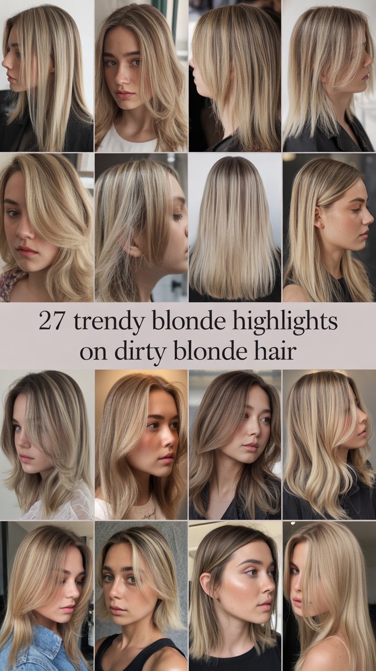 27 Trendy Blonde Highlights on Dirty Blonde Hair