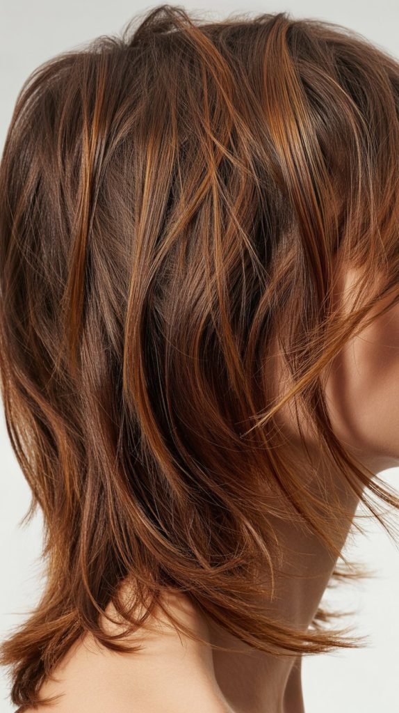 Caramel Highlights on Textured Choppy Layers
