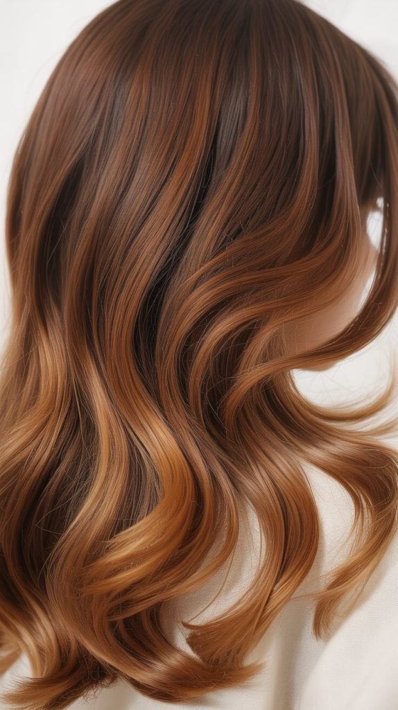 Caramel Ombré on Layered Brown Hair