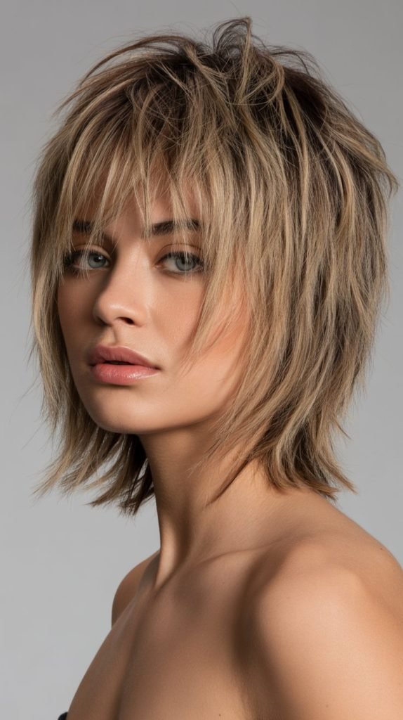 37. The Modern Shaggy Bob with Bangs