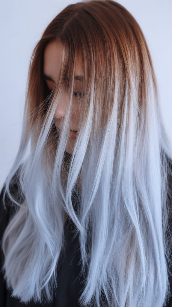 8. Icy Blonde Tips (Dip-Dye Effect)