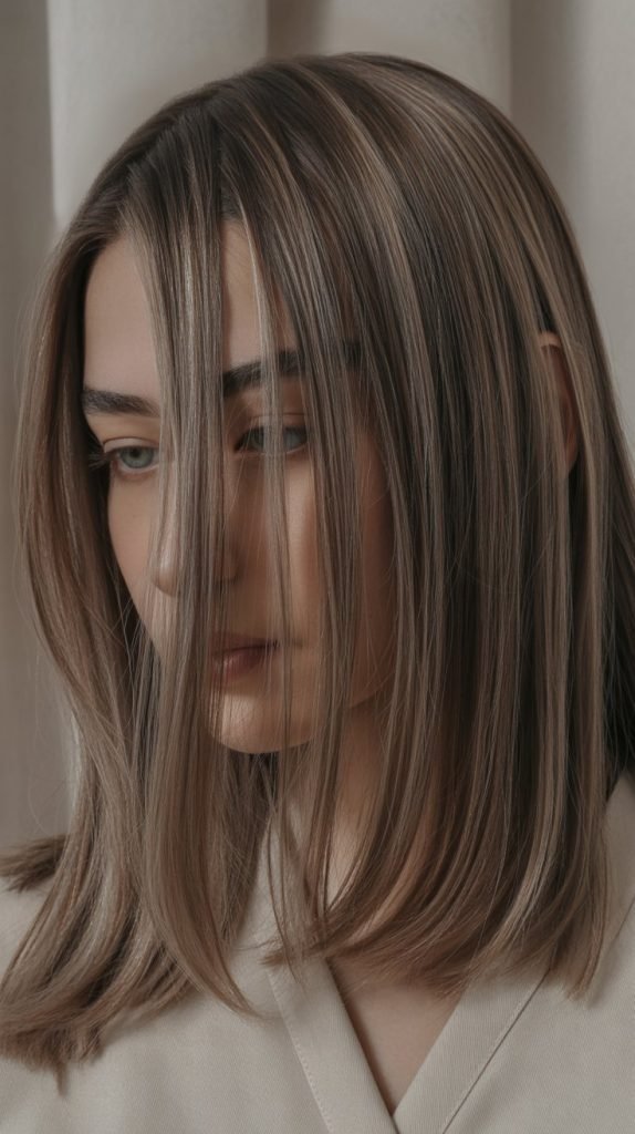 8. Cool-Toned Caramel Highlights for Ash Brunettes