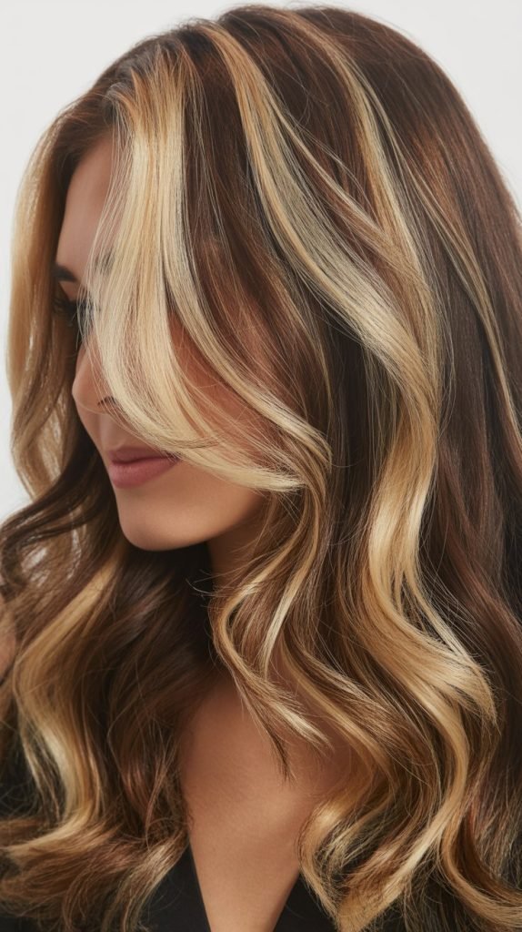 17. Chunky Highlights with Dark Brown Base