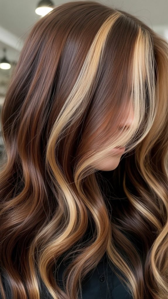 23. Blonde Highlights with Chocolate Brown Base