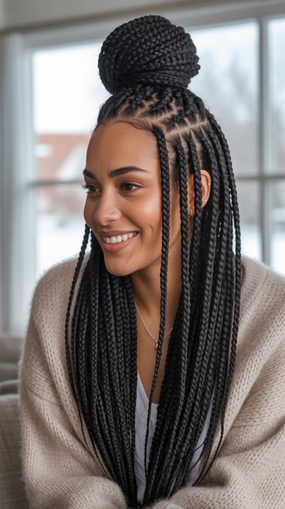 25. Half-Up, Half-Down Braided Style