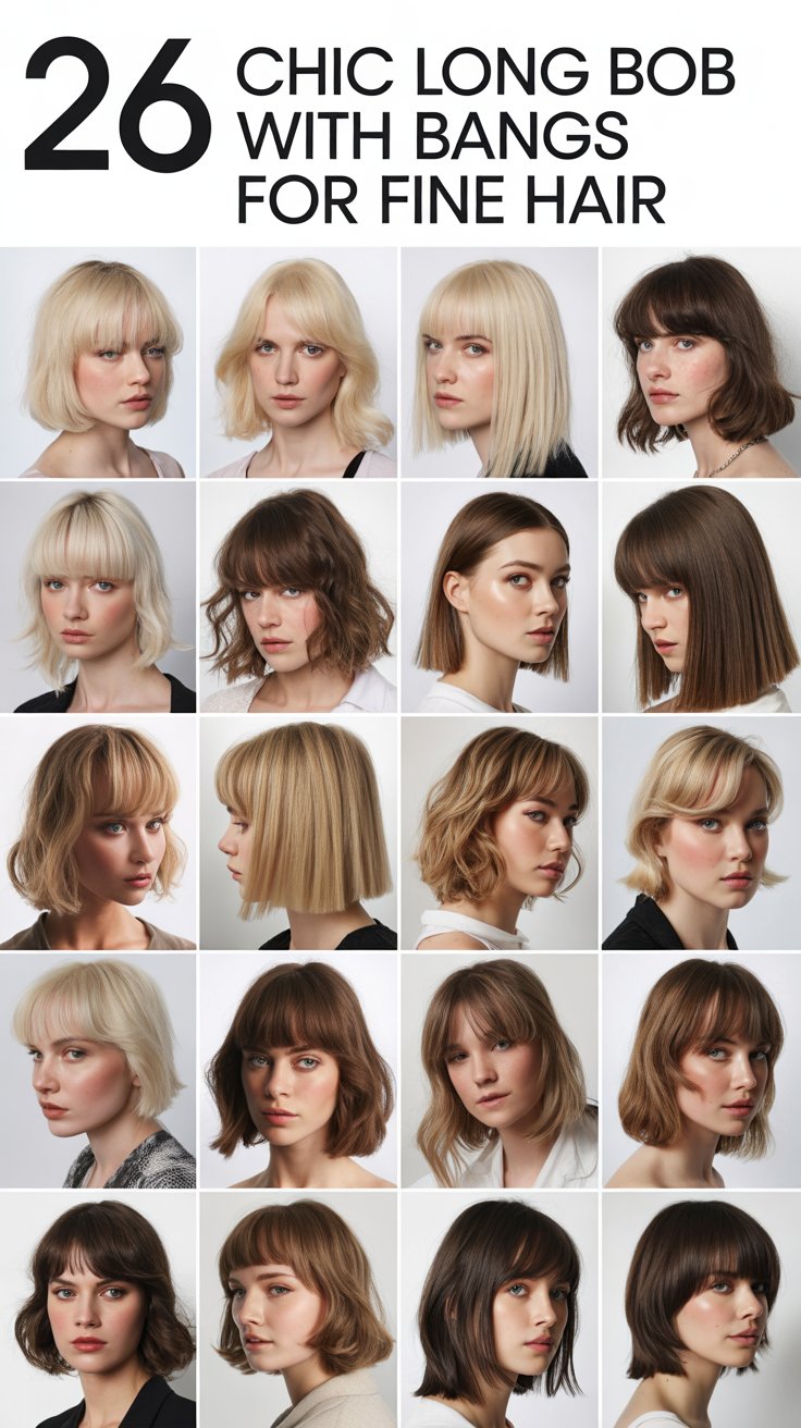 26 Chic Long Bob with Bangs for Fine Hair