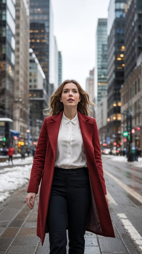 Statement Coat Over Minimalist Base