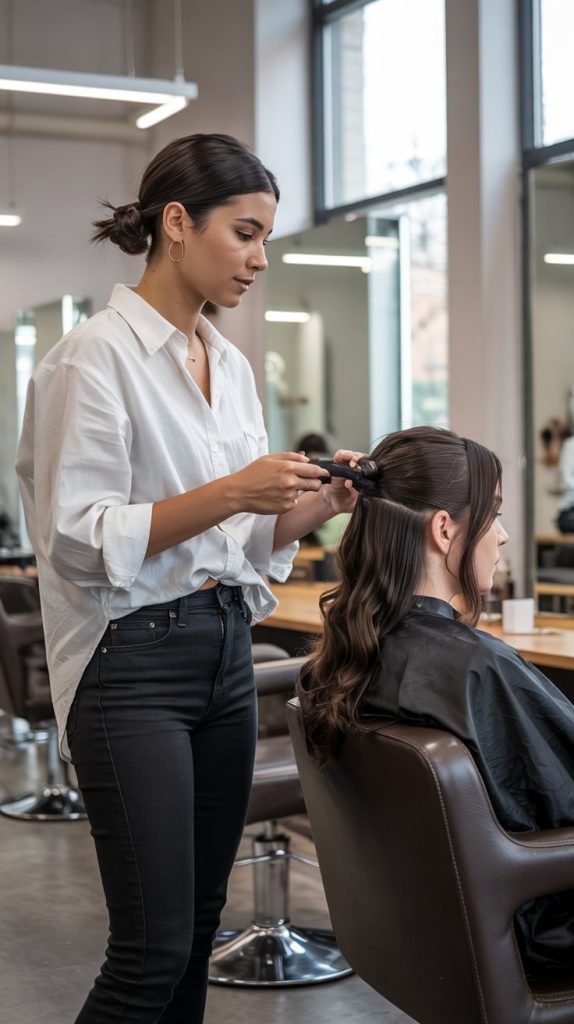 Classic Black Skinny Jeans with White Button-Down