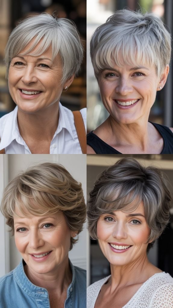 Rounded Pixie with Full Bangs