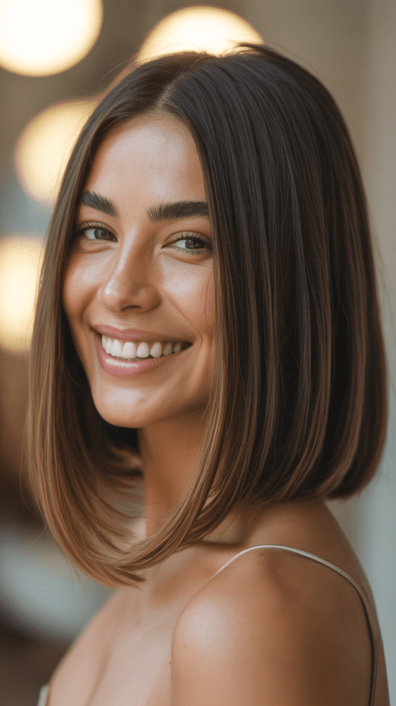 Sleek Side-Parted Long Bob