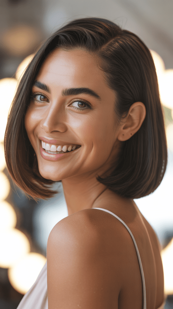 Slicked-Back Long Bob