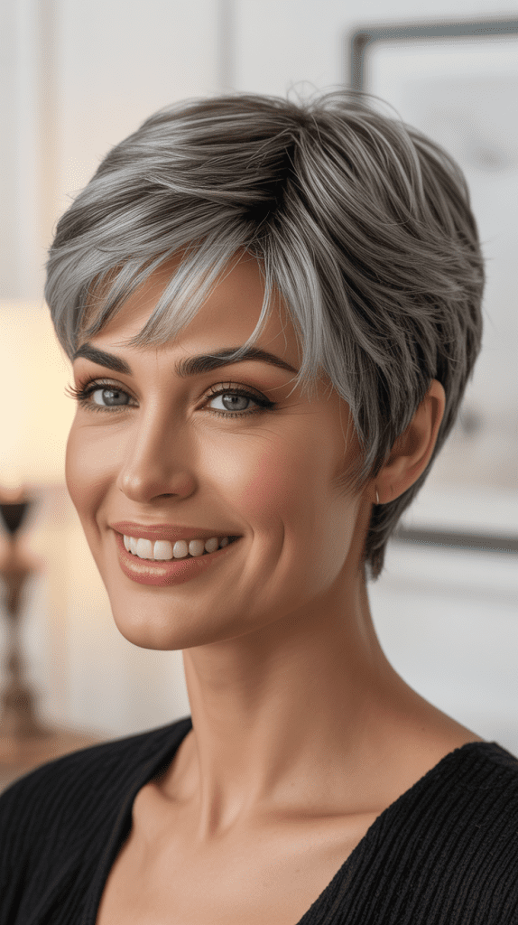 Salt and Pepper Pixie Wig