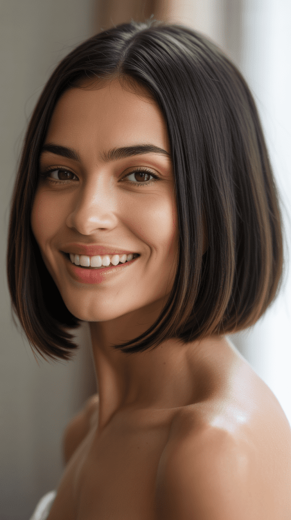  Sleek One-Length French Bob