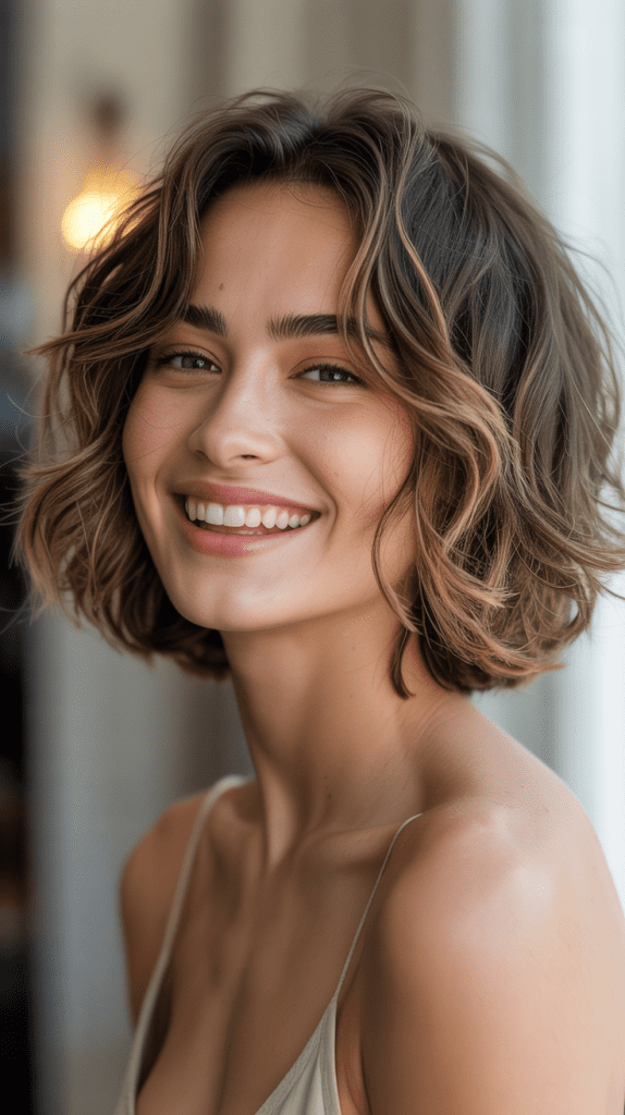 Mixed-Texture Messy Bob