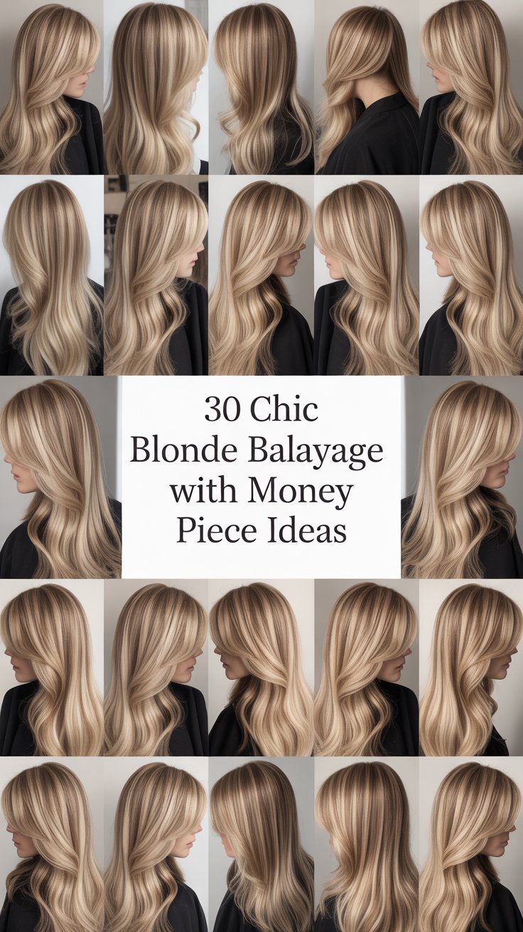 30 Chic Blonde Balayage with Money Piece Ideas
