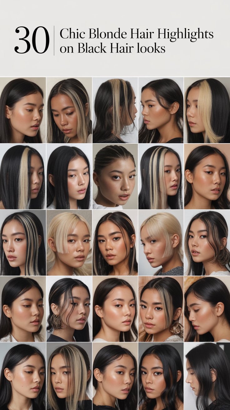 30 Chic Blonde Hair Highlights on Black Hair Looks