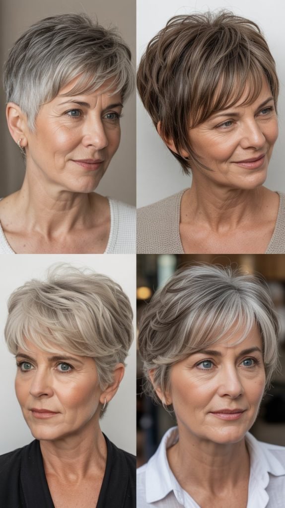 Tapered Pixie with Long Bangs