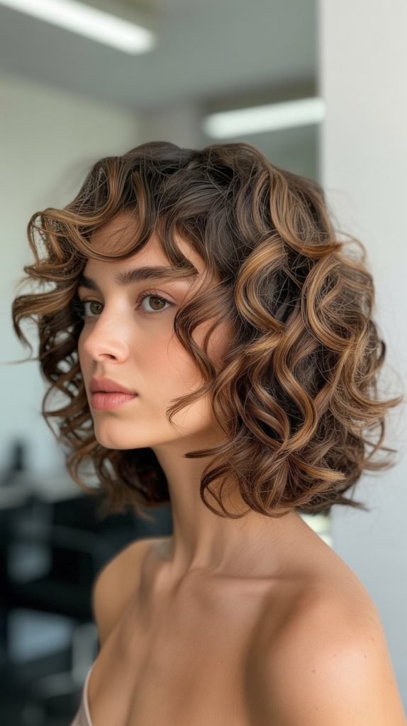 9. Curly Long Bob