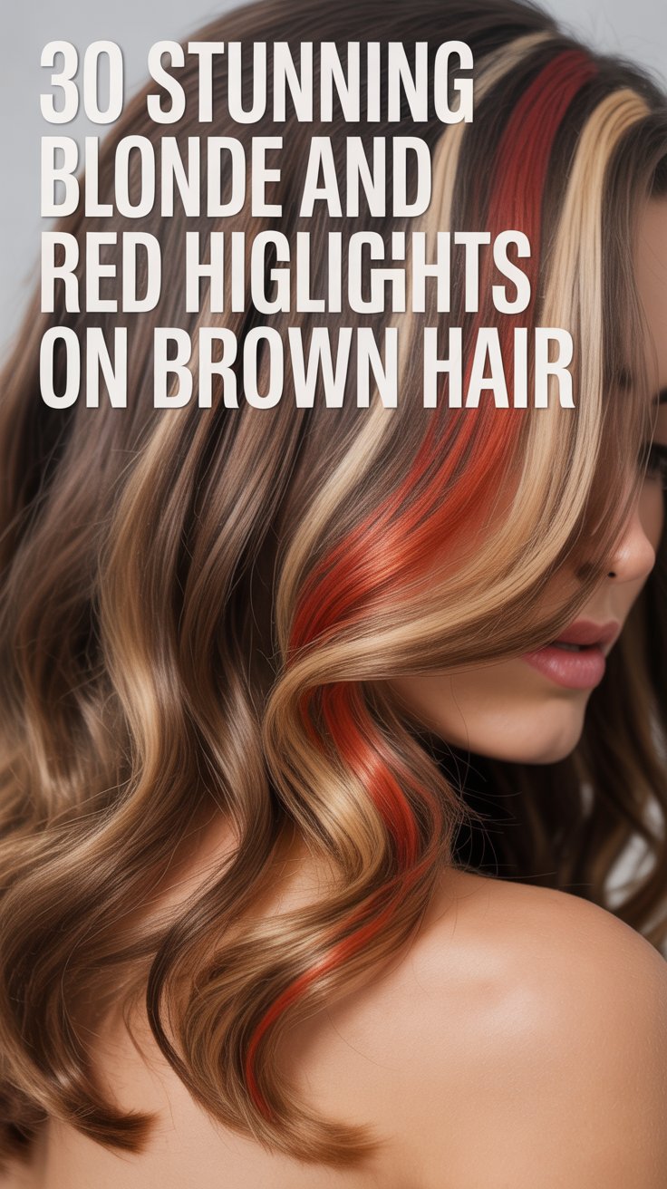 30 Stunning Blonde and Red Highlights on Brown Hair