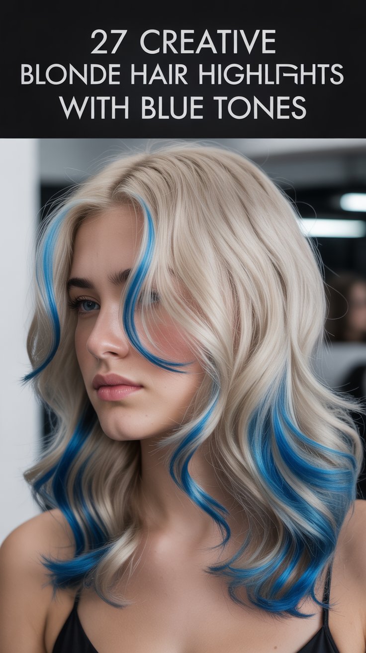 27 Creative Blonde Hair Highlights with Blue Tones
