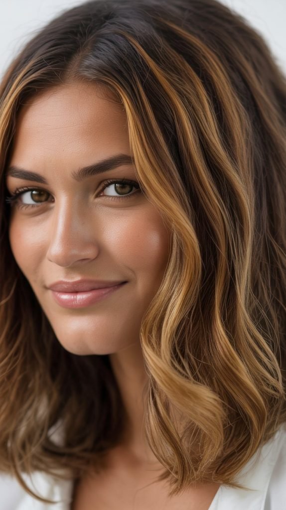 5. Face-Framing Caramel Highlights