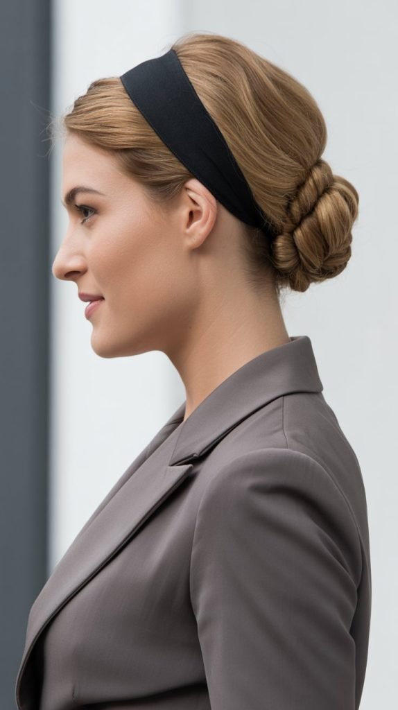 French Twist with Minimalist Thick Headband