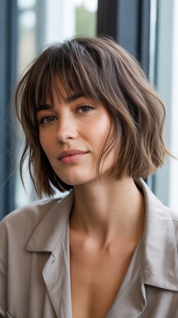 Choppy Bob with Textured Fringe