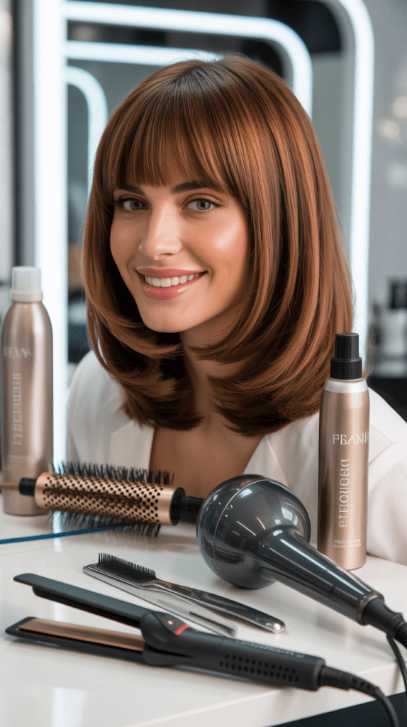 Long Bob with Curtain Bangs Maintenance and Styling Guide