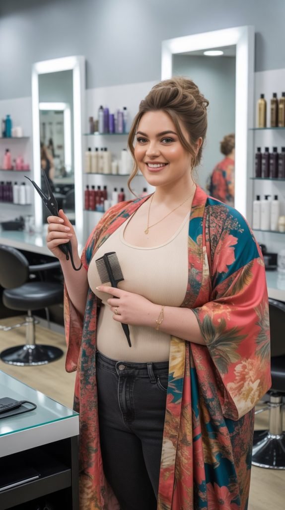 . Flowy Kimono Over Tank and Jeans