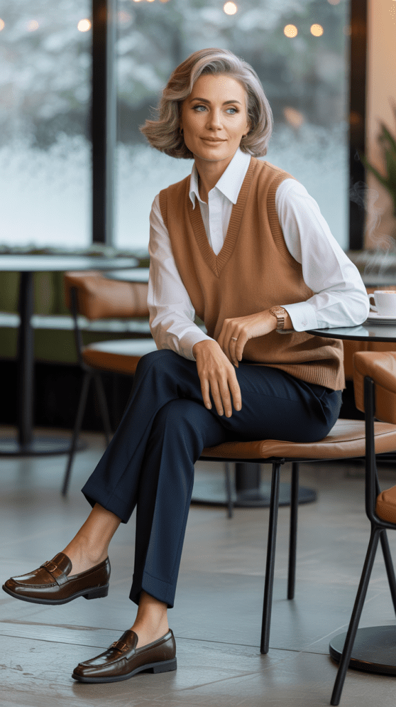 Sweater Vest Over Button-Down