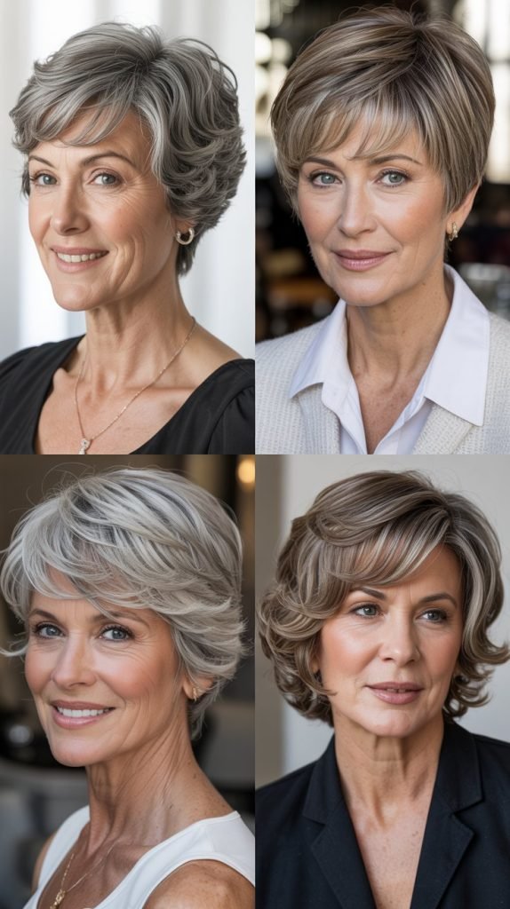 15. Layered Pixie with Long Bangs