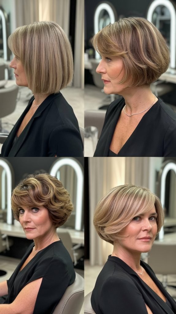 Asymmetrical Bob with Side-Swept Bangs