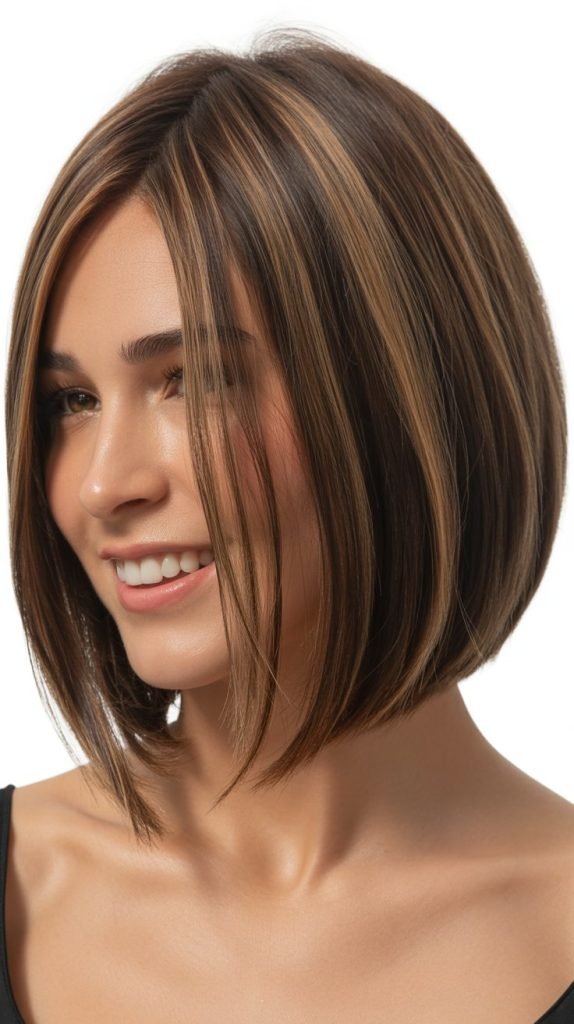 5. Soft Layered Angled Long Bob
