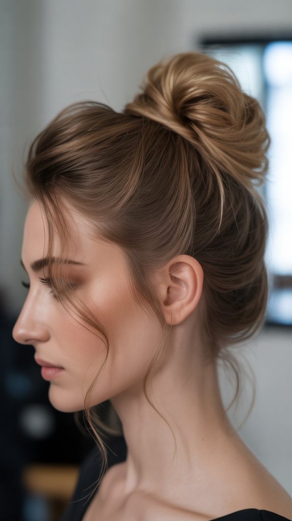 3. Twisted Half Up Bun