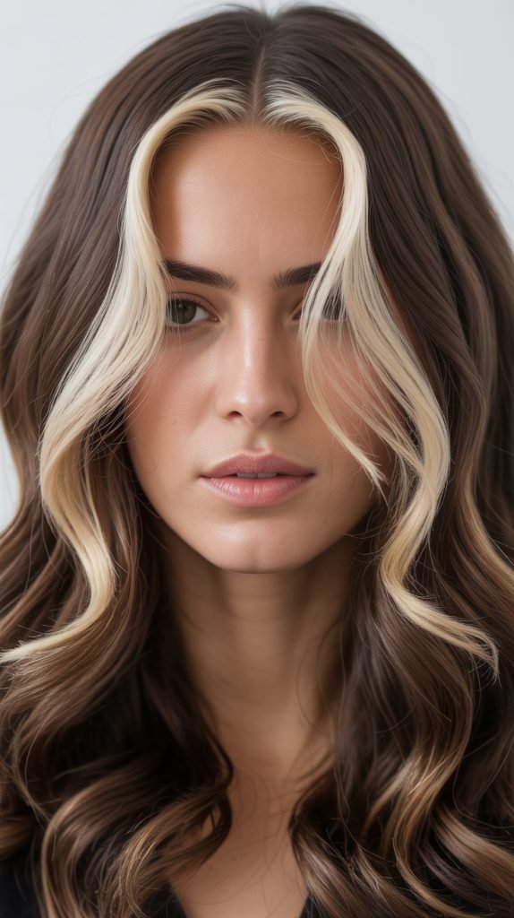 14. Balayage with Blonde Money Pieces