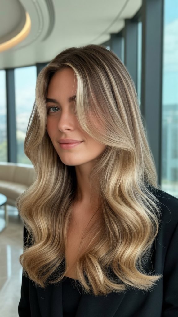 6. Buttery Blonde Balayage with Subtle Money Piece