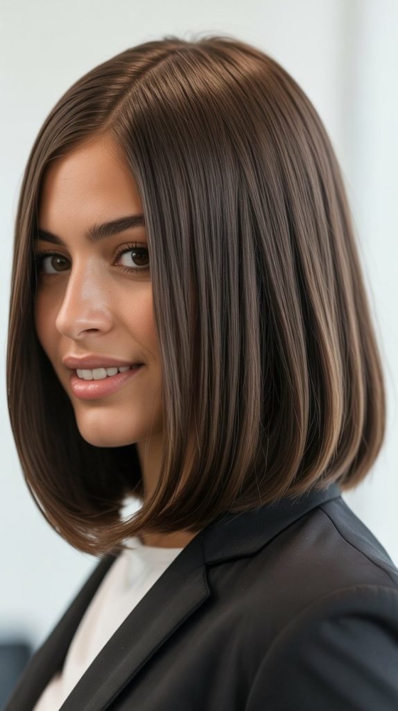 11. Sleek Soft Layered Long Bob
