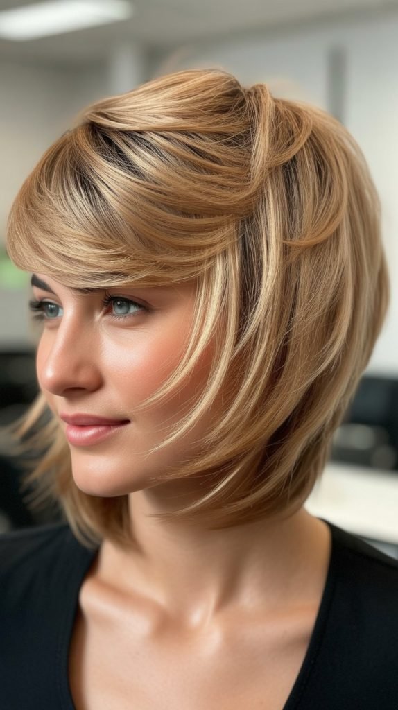 Stacked Bob with Root Lift and Volume