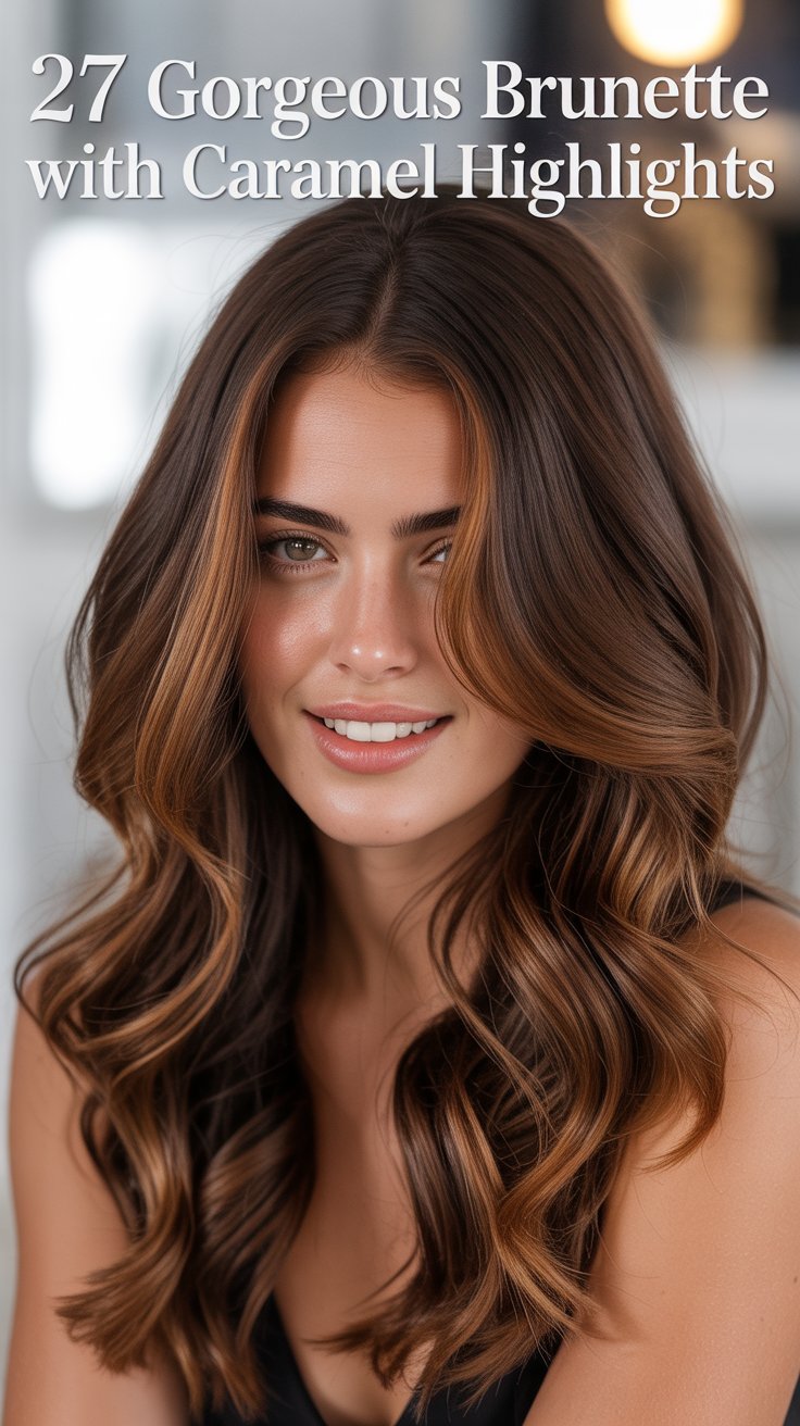 27 Gorgeous Brunette with Caramel Highlights