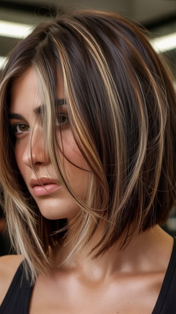 Choppy Bob with Highlights