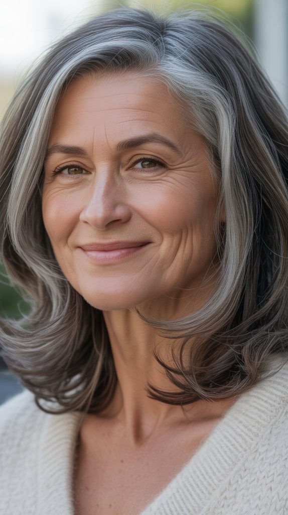 42. Ash Blonde Lowlights on Gray