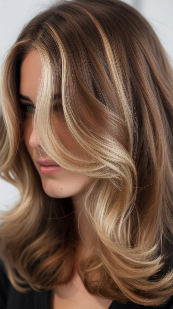 19. Chunky Highlights for Medium Brown Hair