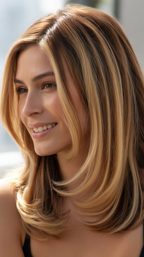 1. Classic Chunky Honey Blonde Highlights