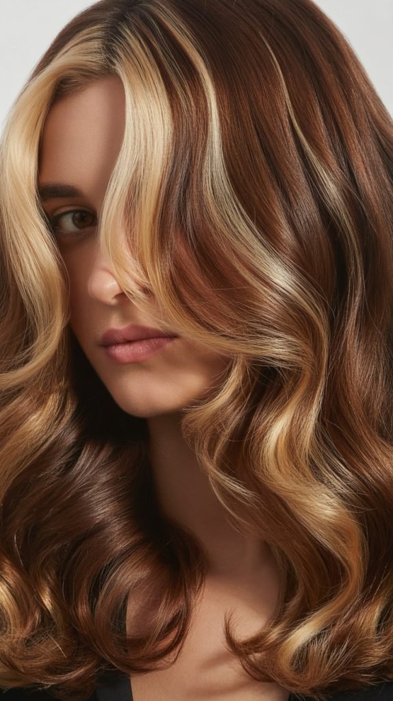 25. Champagne Blonde Chunky Highlights